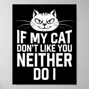 Als kat niet leuk vindt, vindt kattenliefhebber hu poster