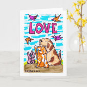 Als Katten en Honden - wenskaarten Kaart (Gele Bloem)