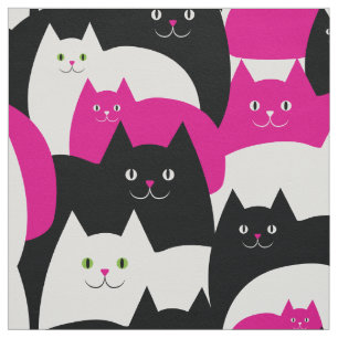 Als katten in roze, roze, kattebakje vallen stof