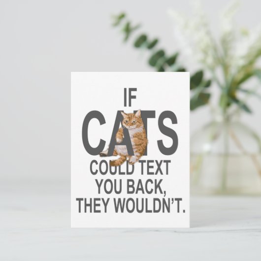 Als katten je terug kunnen sms'en, dan zouden ze n briefkaart (Staand voorkant)