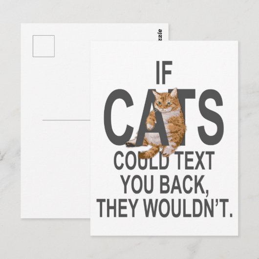 Als katten je terug kunnen sms'en, dan zouden ze n briefkaart (Voorkant / Achterkant)