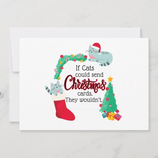 Als katten kerstkaarten zouden sturen, zouden ze d feestdagenkaart (Voorkant)