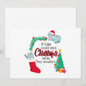 Als katten kerstkaarten zouden sturen, zouden ze d feestdagenkaart (Voorkant / Achterkant)
