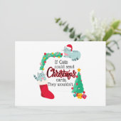 Als katten kerstkaarten zouden sturen, zouden ze d feestdagenkaart (Staand voorkant)