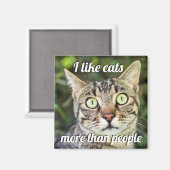 Als katten meer dan als mensen die een kat met gro magneet (Voorkant / Achterkant)
