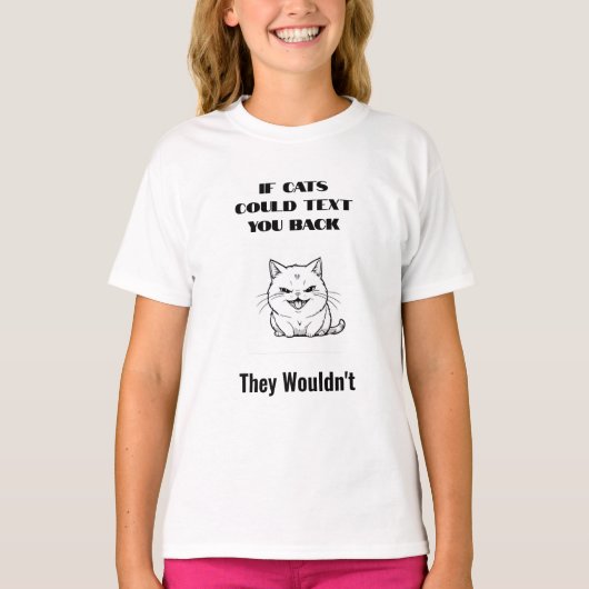 Als katten Mok konden sms'en T-shirt (Voorkant)