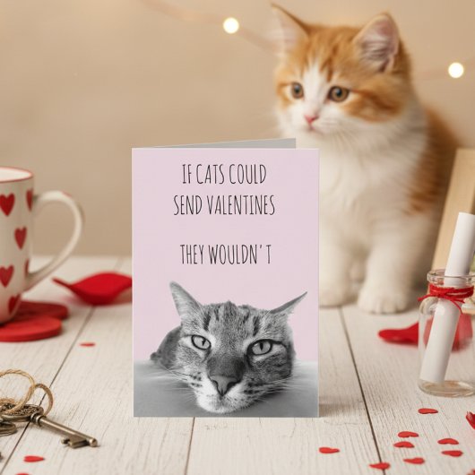 Als katten valentijnkaartjes konden sturen kaart