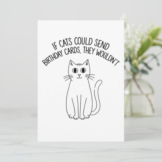 Als katten verjaardagskaarten konden sturen zouden kaart (Staand voorkant)