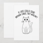 Als katten verjaardagskaarten konden sturen zouden kaart (Voorkant / Achterkant)