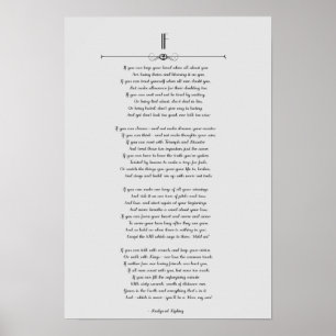 ALS Kipling Poem op grijs Poster