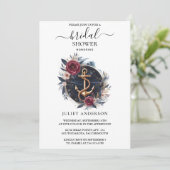 Als knoopbootschip Navy Blue Nautical Vrijgezellen Kaart (Staand voorkant)