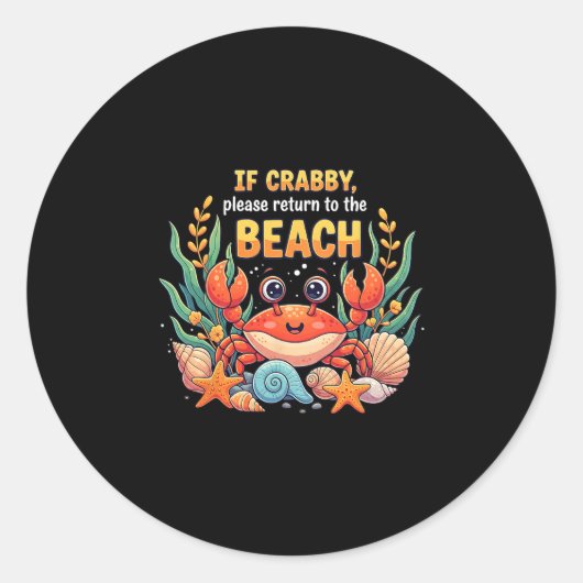 Als Krab Ronde Sticker (Voorkant)