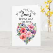 als leraren bloemen waren dan kozen we jou bedankt kaart (Gele Bloem)