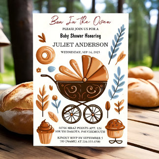 Als leuke retro boho taartbroodje in de oven Baby Kaart