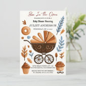 Als leuke retro boho taartbroodje in de oven Baby  Kaart (Staand voorkant)