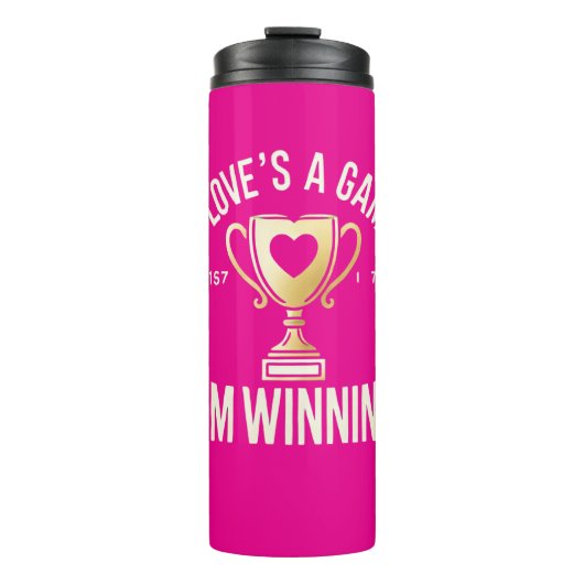 ❤️ Als Liefde een Spel is, Win Ik ❤️ Thermosbeker (Voorkant)