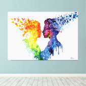als liefde je slagvlinder geeft canvas afdruk (Insitu (Houten vloer))