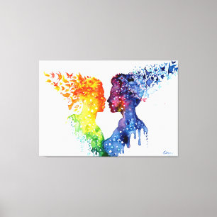 als liefde je slagvlinder geeft canvas afdruk