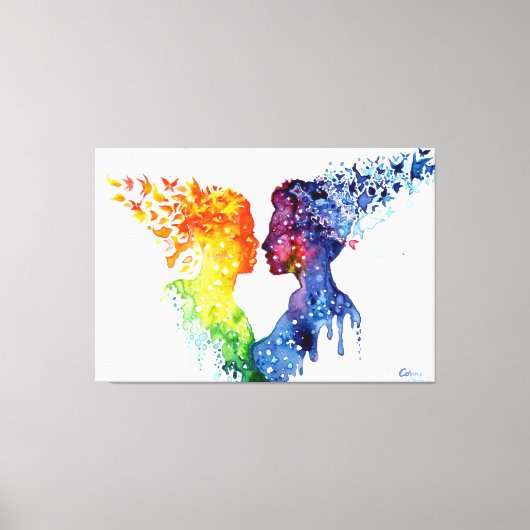 als liefde je slagvlinder geeft canvas afdruk (Voorkant)