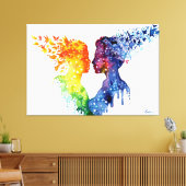 als liefde je slagvlinder geeft canvas afdruk (Insitu (Woonkamer))