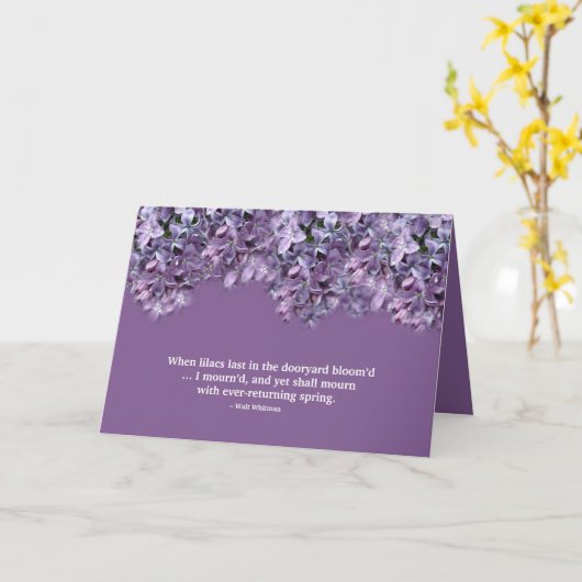 "Als lila's laatste zijn in de deurtuin, bloei ... Kaart (Gele Bloem)