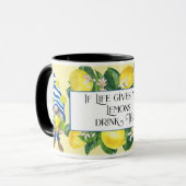 Als live geeft u citroenen kabouters geel blauw mok (Voorkant links)