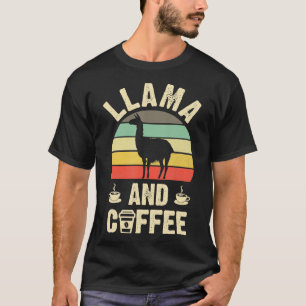 als Llama Coffee Funny retro lamas thema T-shirt