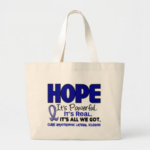 ALS Lou Gehrig's Disease HOPE 1 Grote Tote Bag