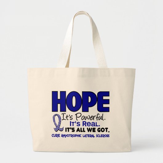 ALS Lou Gehrig's Disease HOPE 1 Grote Tote Bag (Voorkant)