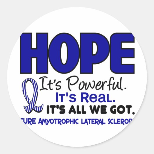 ALS Lou Gehrig's Disease HOPE 1 Ronde Sticker (Voorkant)