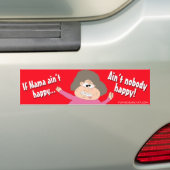 Als mama niet gelukkig is... zal niemand blij zijn bumpersticker (Op auto)