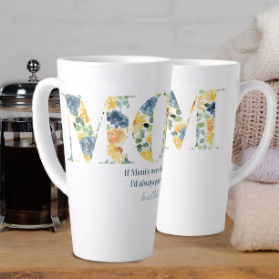 Als mama's als bloemen waren - Floral MOM Letters Latte Mok