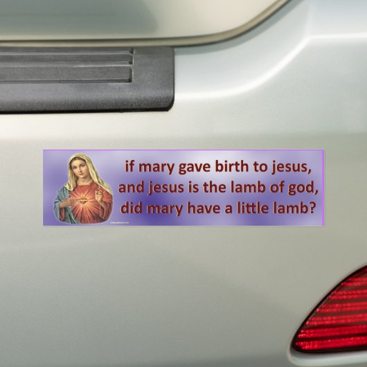 Als Mary geboren is... Bumpersticker (Op auto)