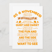 Als meisje in november heb ik drie kanten kaart (Voorkant / Achterkant)