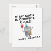 Als mijn berekening klopt ben jij oud Funny Verjaa Briefkaart (Voorkant / Achterkant)