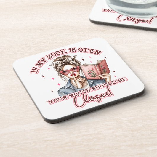 Als mijn boek open is… bier onderzetter (Linkerzijde)