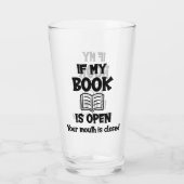 Als mijn boek open is, is uw mond gesloten glas (Achterkant)
