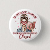 Als mijn boek open is… ronde button 3,2 cm (Voorkant)