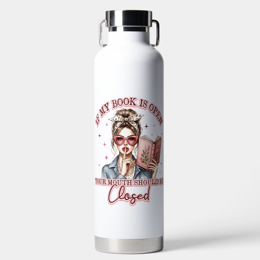 Als mijn boek open is… waterfles (Voorkant)