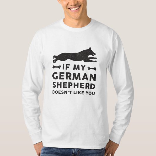 Als mijn Duitse Herder Hondenliefhebber Grappig C T-shirt (Voorkant)