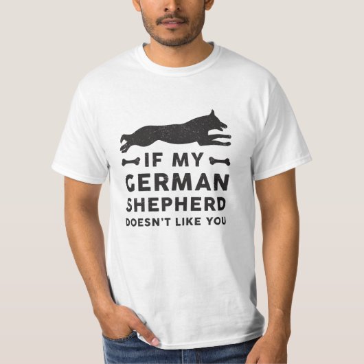 Als mijn Duitse Herder Hondenliefhebber Grappig C T-shirt (Voorkant)