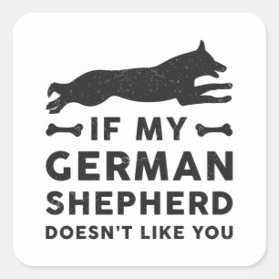 Als mijn Duitse Herder Hondenliefhebber Grappig C Vierkante Sticker
