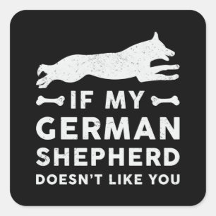 Als mijn Duitse Herder Hondenliefhebber Pet Grapp Vierkante Sticker