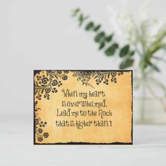 Als mijn hart overweldigd is, is de bijbelversie o briefkaart (Staand voorkant)