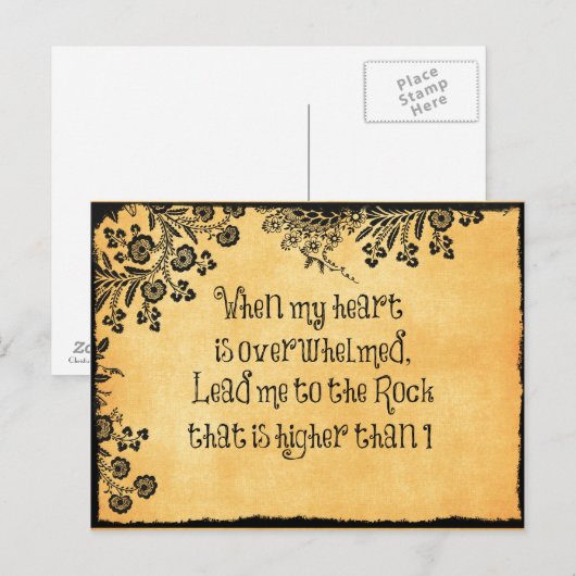 Als mijn hart overweldigd is, is de bijbelversie o briefkaart (Voorkant / Achterkant)