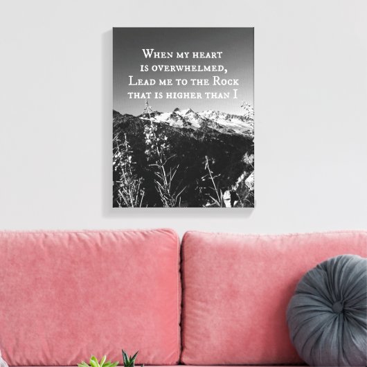 Als mijn hart overweldigd is, is de bijbelversie o canvas afdruk (Insitu (Woonkamer))