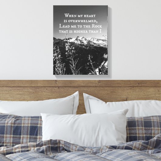 Als mijn hart overweldigd is, is de bijbelversie o canvas afdruk (Insitu (Slaapkamer))