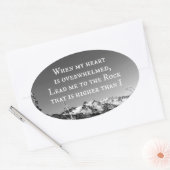 Als mijn hart overweldigd is, is de bijbelversie o ovale sticker (Envelop)