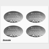 Als mijn hart overweldigd is, is de bijbelversie o ovale sticker (Vel)