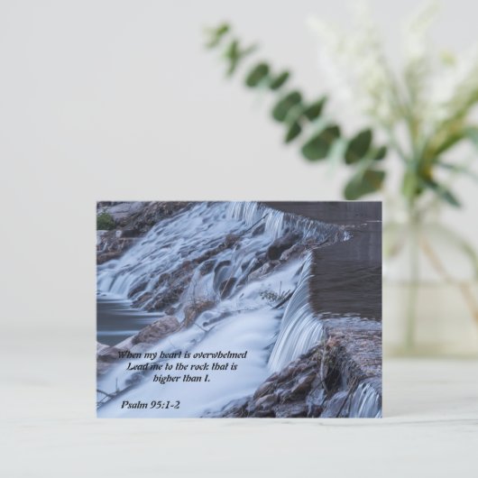 Als mijn hart overweldigd is, is Psalm 95:1-2 Briefkaart (Staand voorkant)